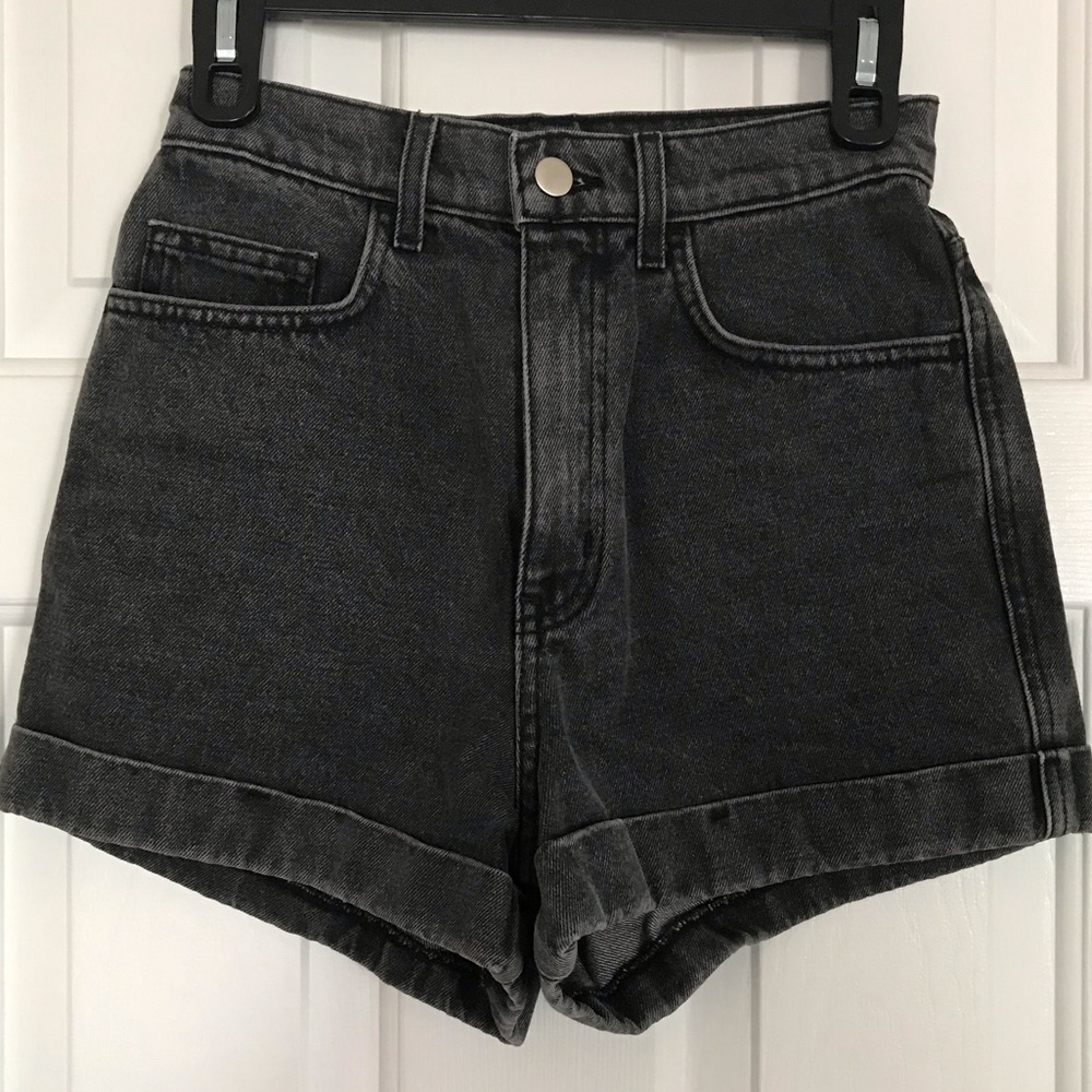 American Apparel light black high waisted shorts